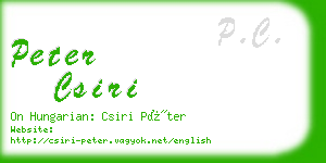 peter csiri business card